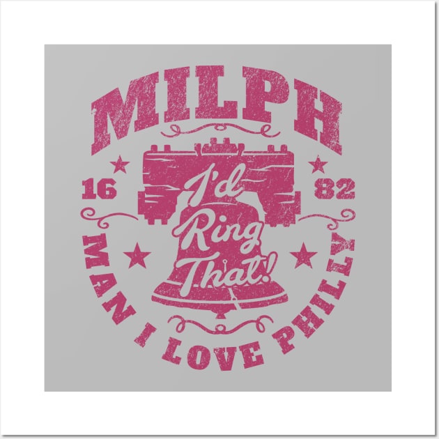 Funny Philly MILPH Man I Love Philly Philadelphia Liberty Bell Ringer Wall Art by TeeCreations